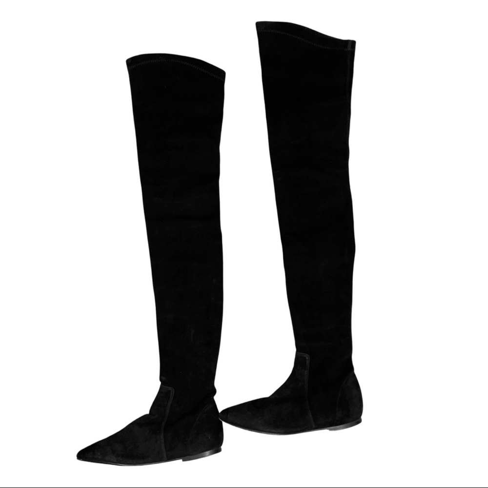 Isabel Marant Brenna Over-The-Knee Black Suede Boots - Picture 7 of 8